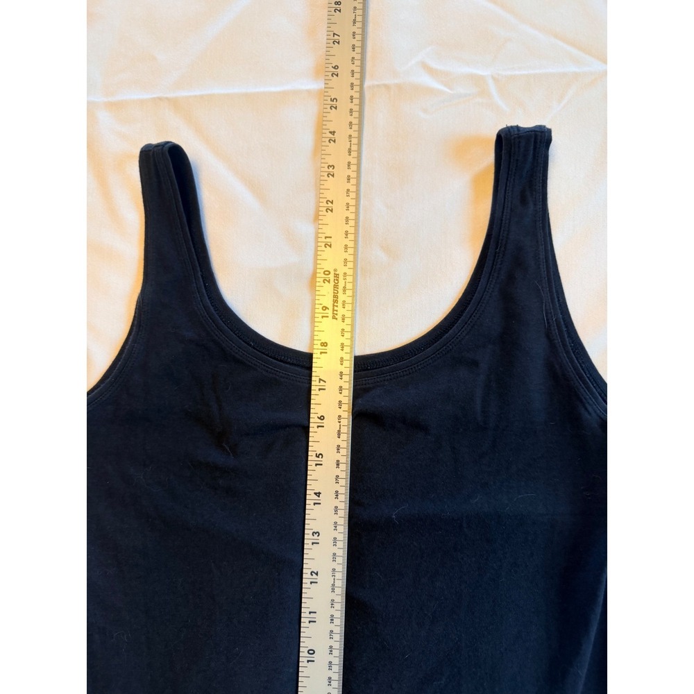 Talbots Womens Black Scoop Neck Tank Top Cotton Modal Stretch Sleeveless Size M - Picture 2 of 4